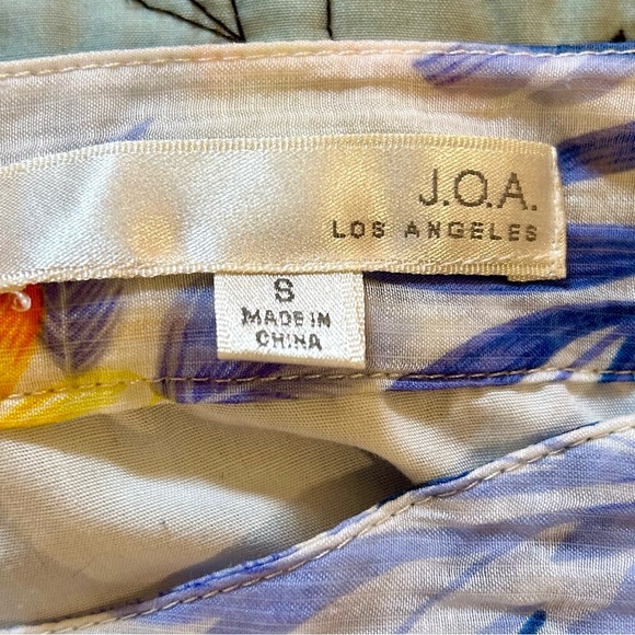 JOA Los Angeles Revolve Hawaiian A Line  Skirt in Blue Iris with Pockets Sz S - Picture 9 of 13
